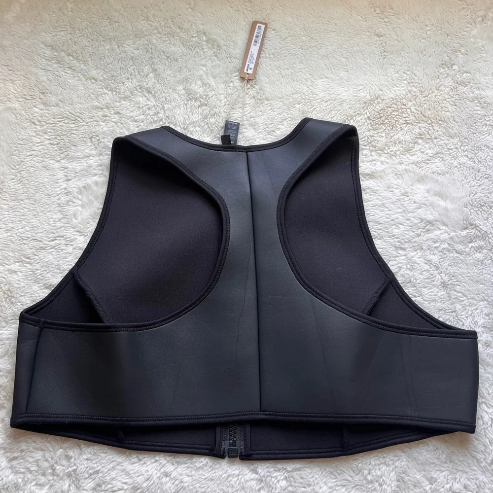 SKIMS Rubberized Scuba Swim High Neck Bikini Top Onyx Black BT-HNK-3160 3X NWT